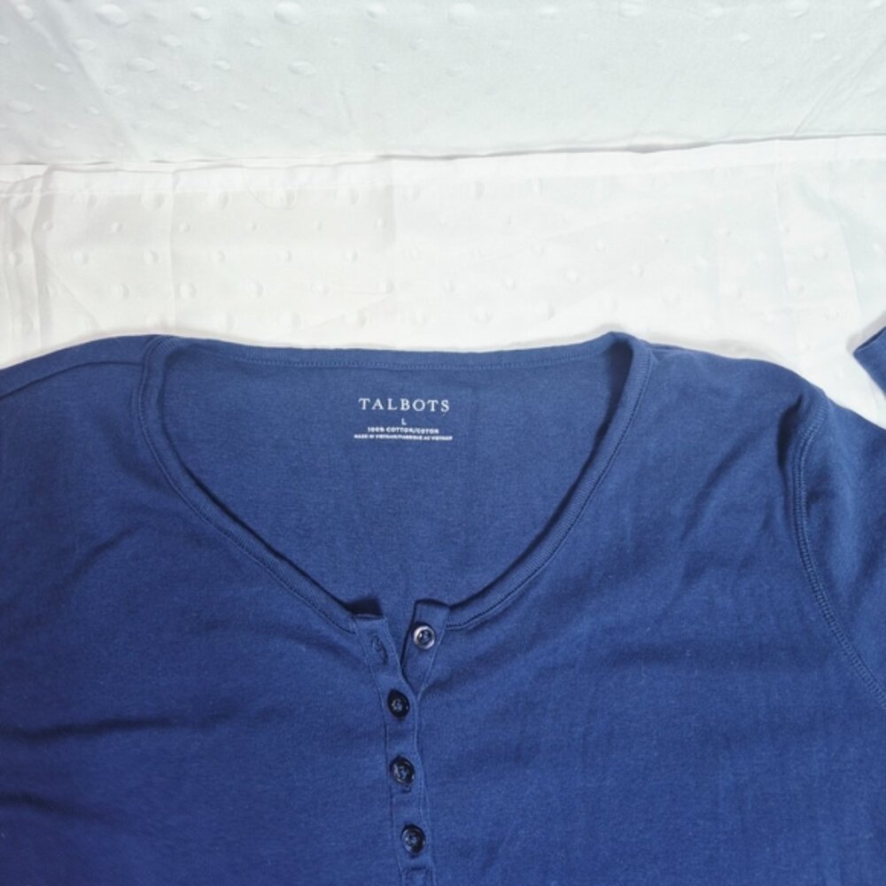 Talbots Women's Navy Blue Long Sleeved Tee Size L - Picture 3 of 5